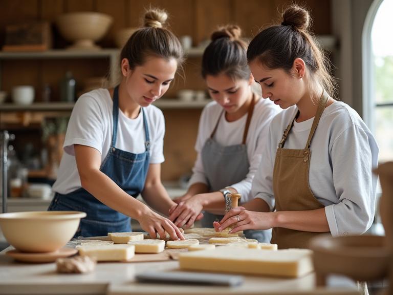 Local artisan team crafting handmade cosmetics in Ontario workshop